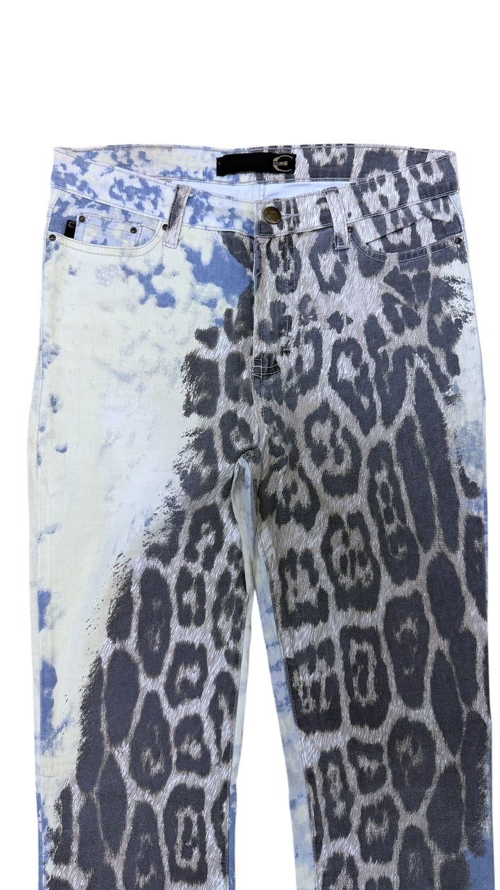 2000s Roberto Cavalli leopard ocean exploration pants