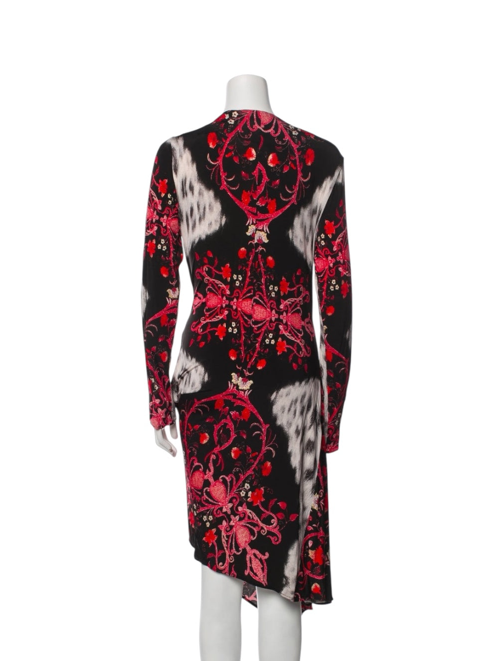 Class by Roberto Cavalli Black Floral Printed Draped Midi Dress Large