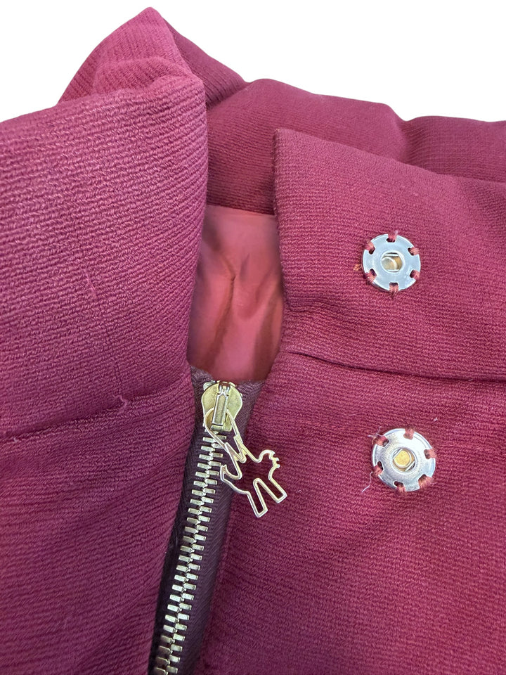 Moncler Gamme Rouge burgundy wool blend down jacket