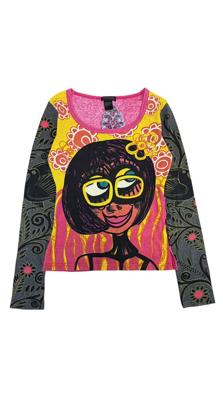 Custo Barcelona illustrated long sleeve top