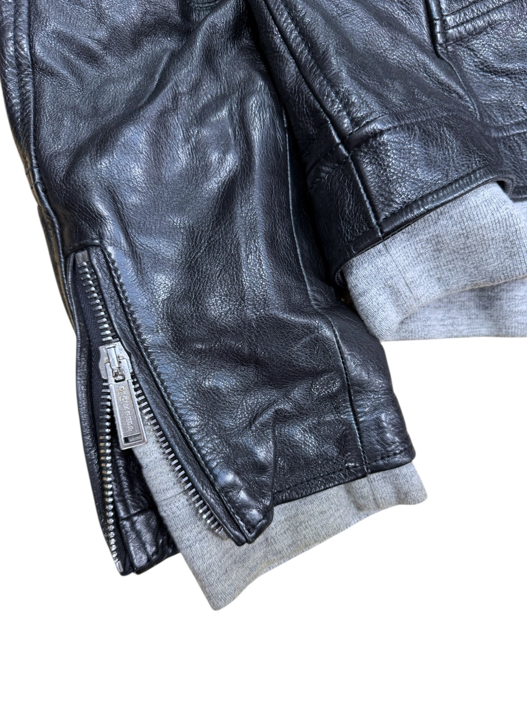 DSQUARED2 Hybrid Leather & Hoodie Biker Jacket Large