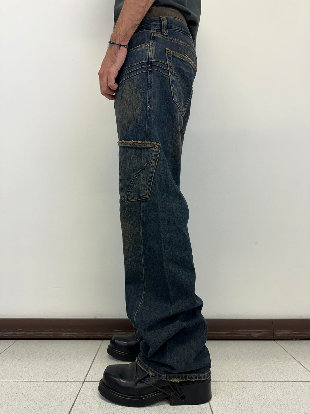 Dolce&Gabbana AW2003 cargo pocket straight-leg jeans