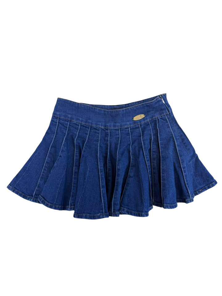 Miss Blumarine denim pleated mini skirt