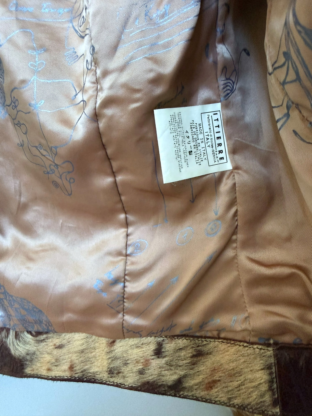 2000s Just Cavalli Imperial Brown Caw Leather Jacket Medium
