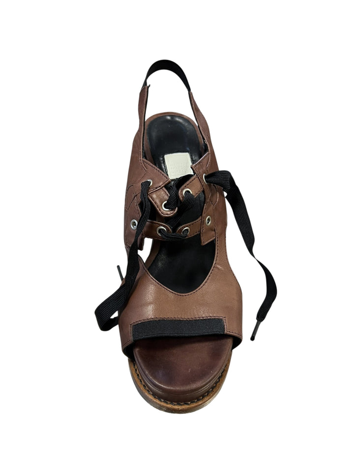 Marithé + François Girbaud Vintage Brown Open-Toe Heels Size eu37.5