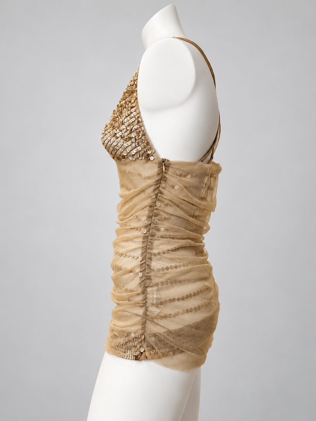 Cristinaeffe gold sequin mesh top