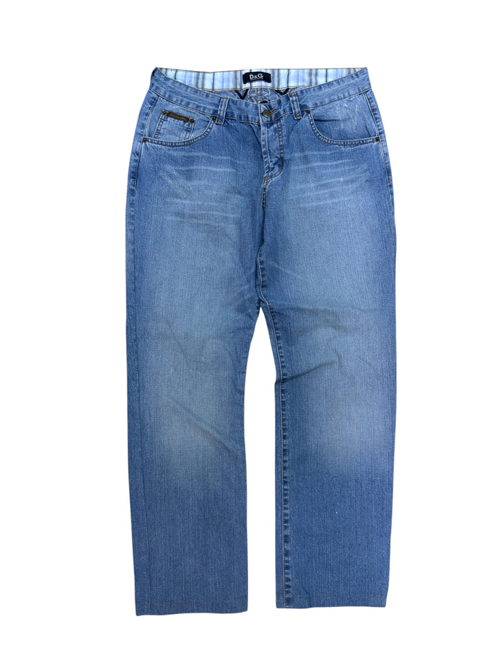 Dolce&Gabbana oversized logo jeans blue denim