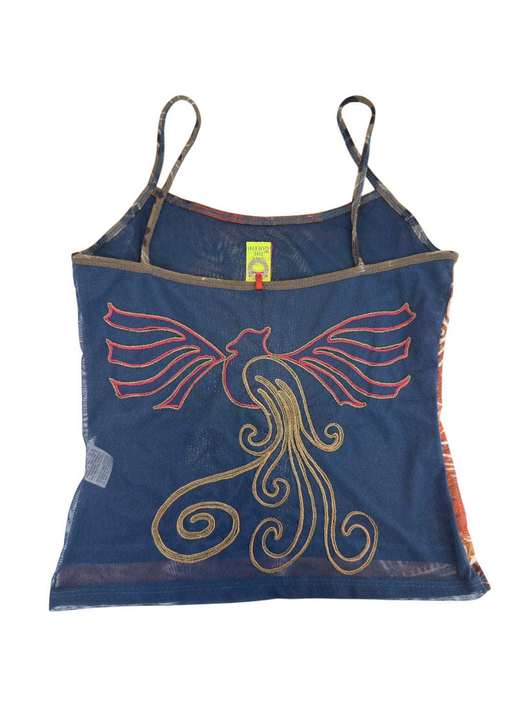 Save the Queen printed mesh camisole top