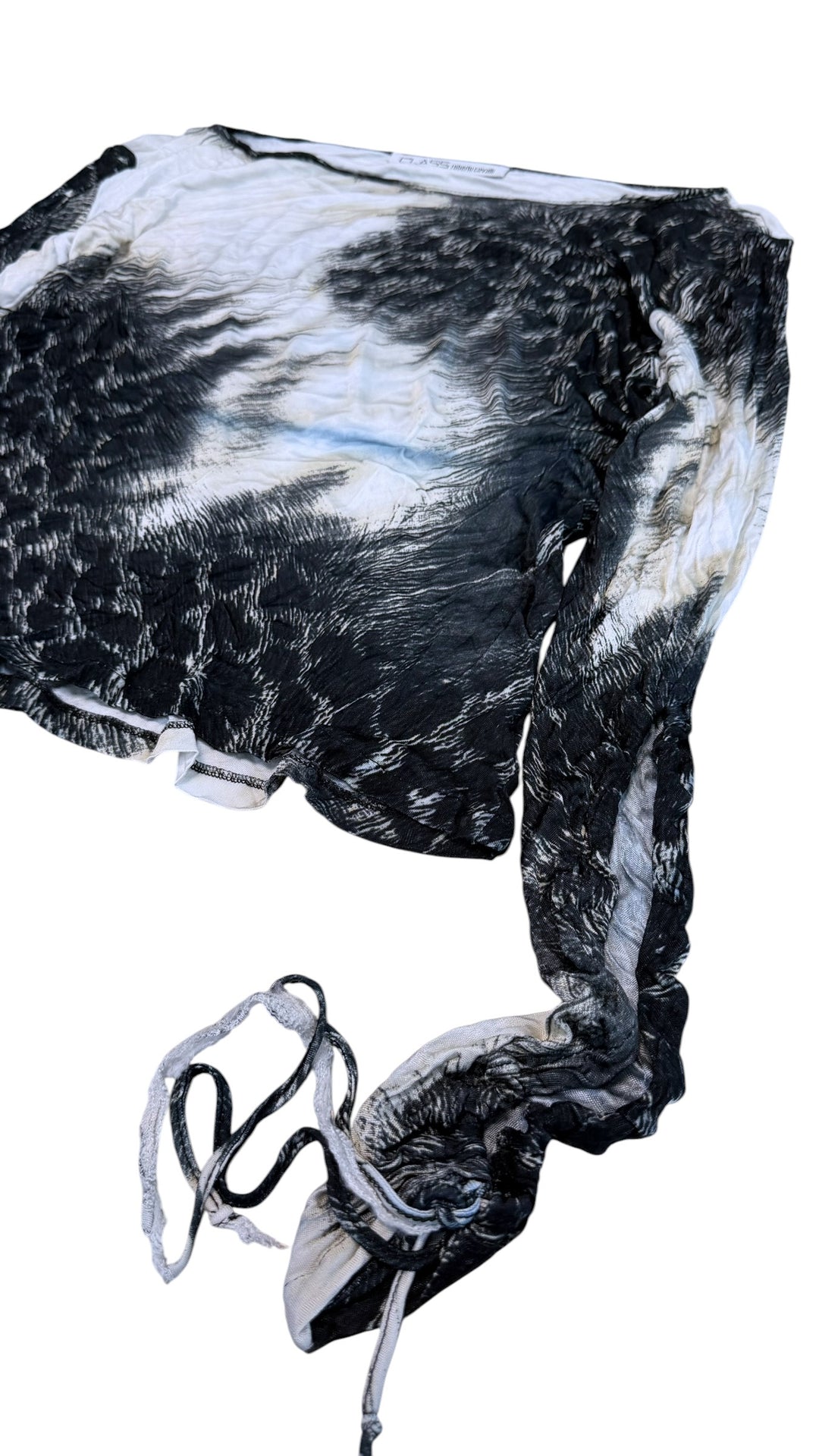 Roberto Cavalli CLASS animal print top w/ ruched sleeves medium