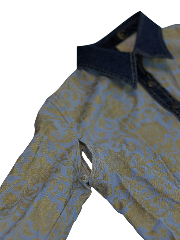 Just Cavalli floral jacquard denim jacket