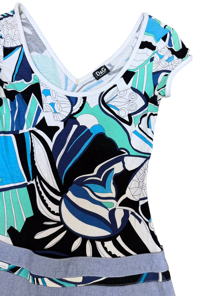 Dolce&Gabbana abstract print pleated mini dress