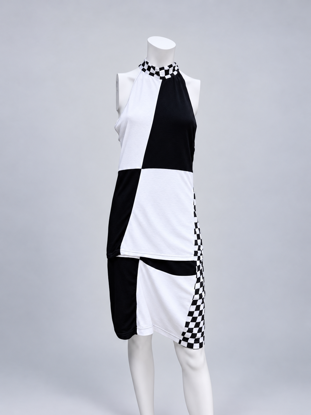 Rare Versace Jeans Couture checkerboard halter set