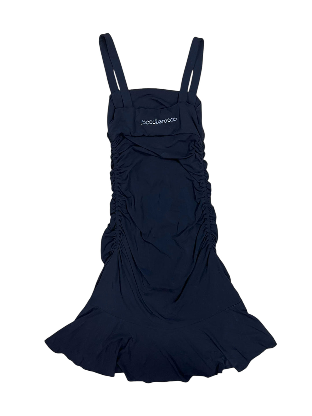 Roccobarocco Black Strappy Dress with Crystal Details Extra Small Info
