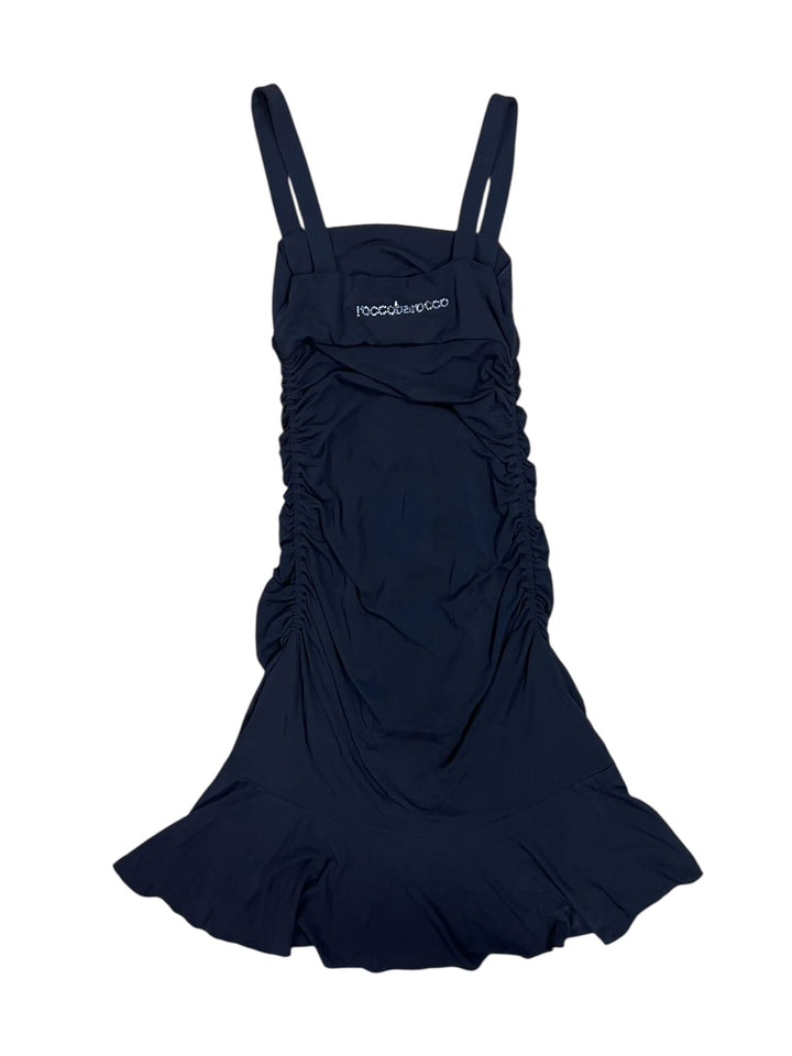 Roccobarocco Black Strappy Dress with Crystal Details Extra Small Info
