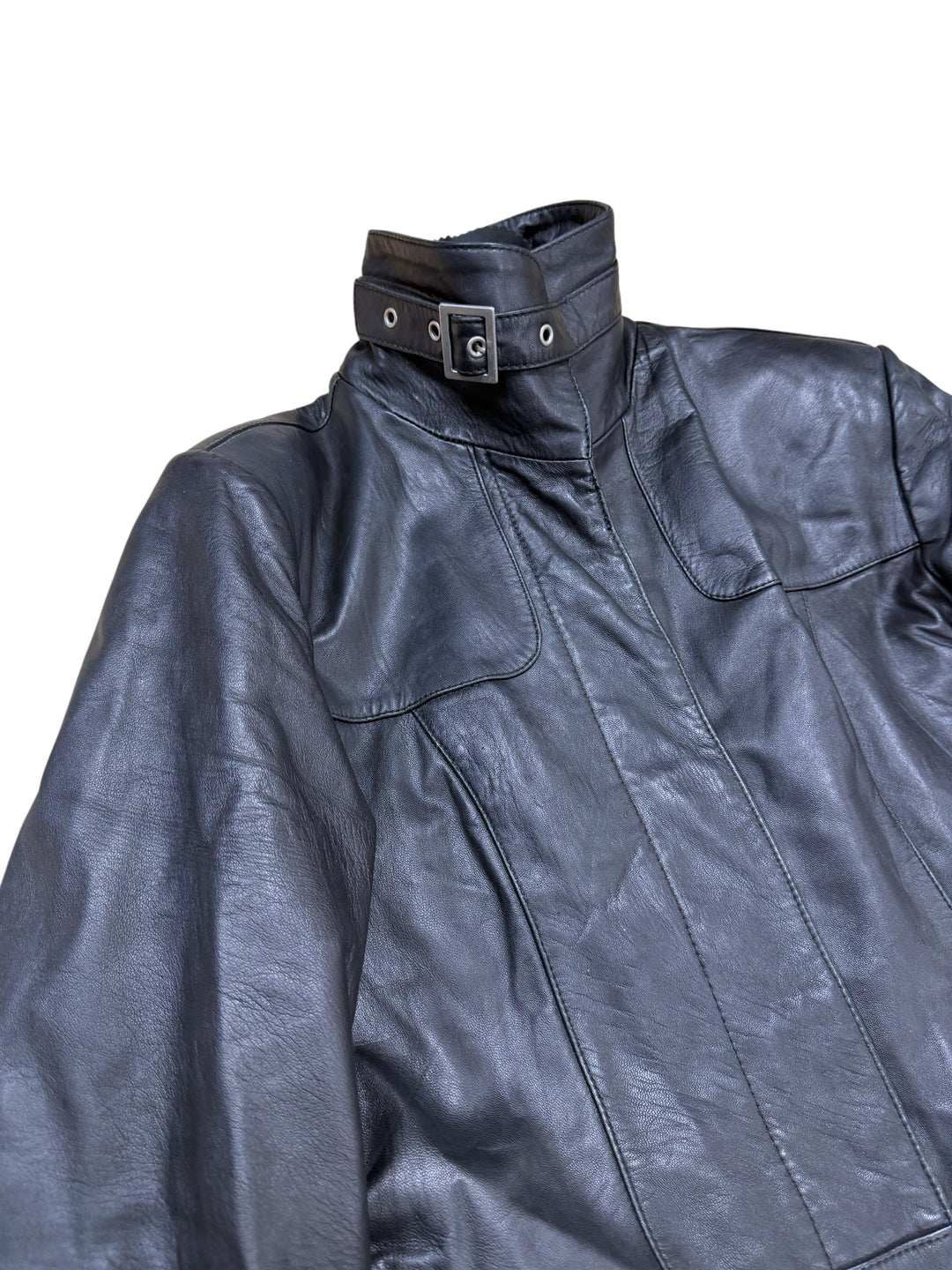 Vintage Leather Full Length Trench Coat Small