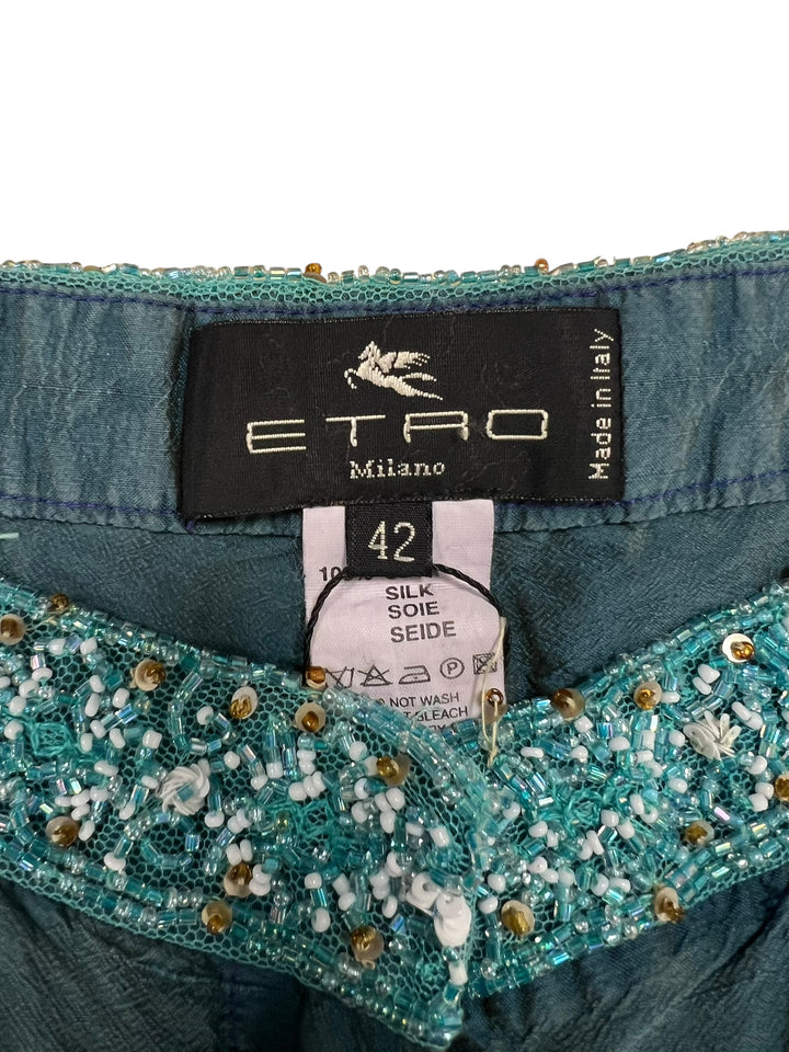 Etro vintage silk straight pants women’s small(34)