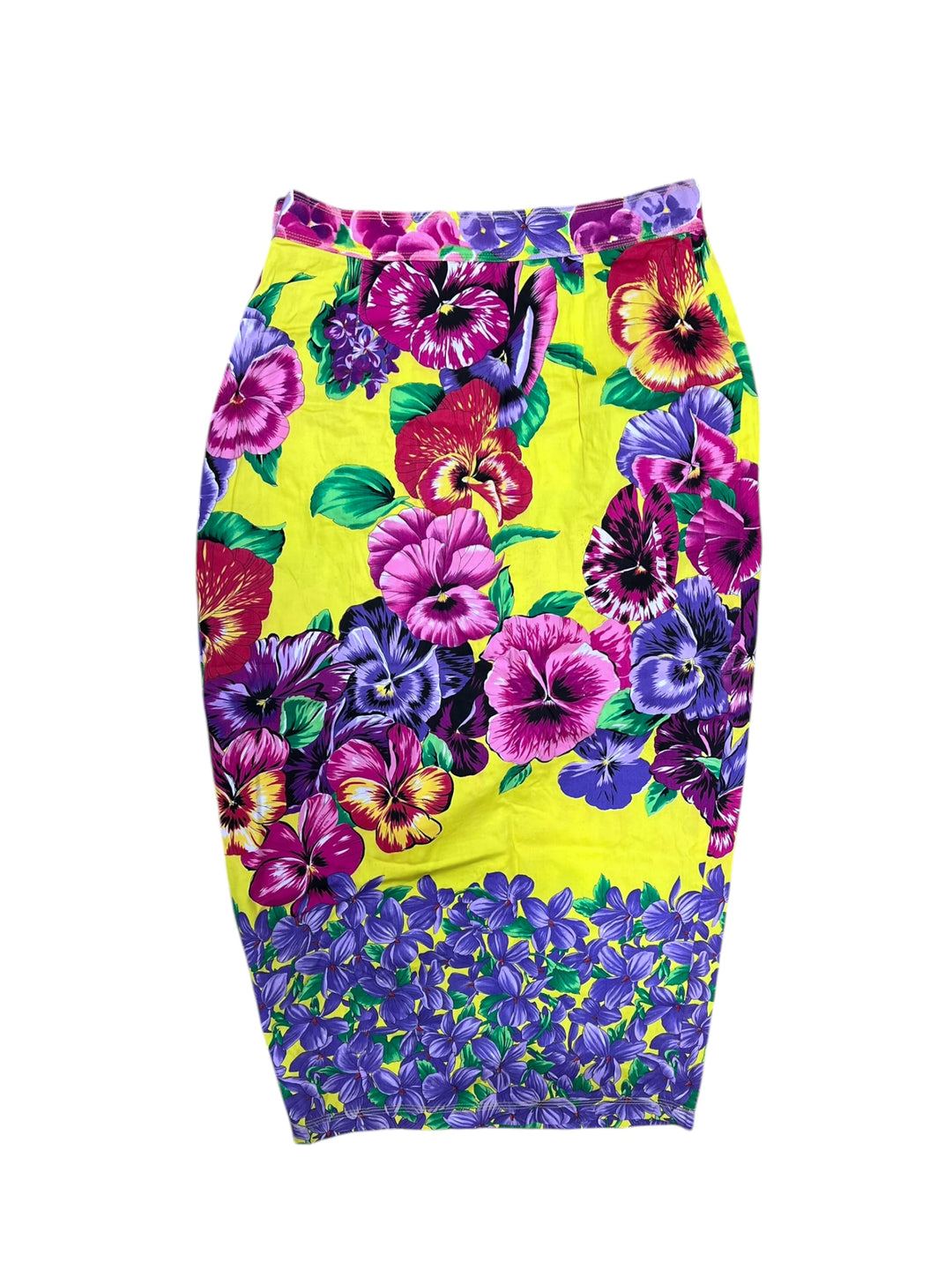 Versace vintage floral pencil skirt w/ tie-waist detail Small
