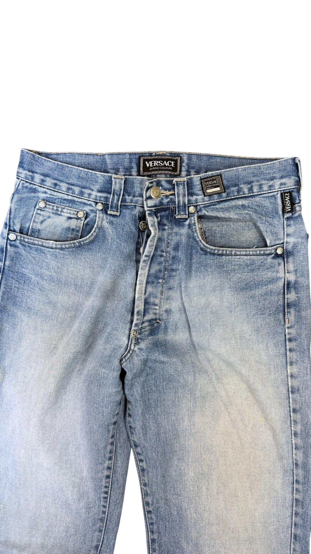 Versace Jeans Couture light wash straight leg jeans