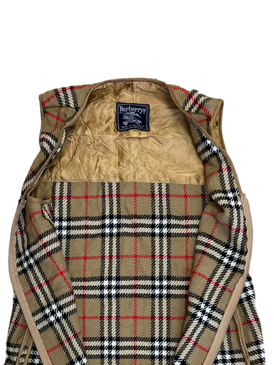 Burberry Nova Check Longline Vest Liner For Coat Women’s Medium