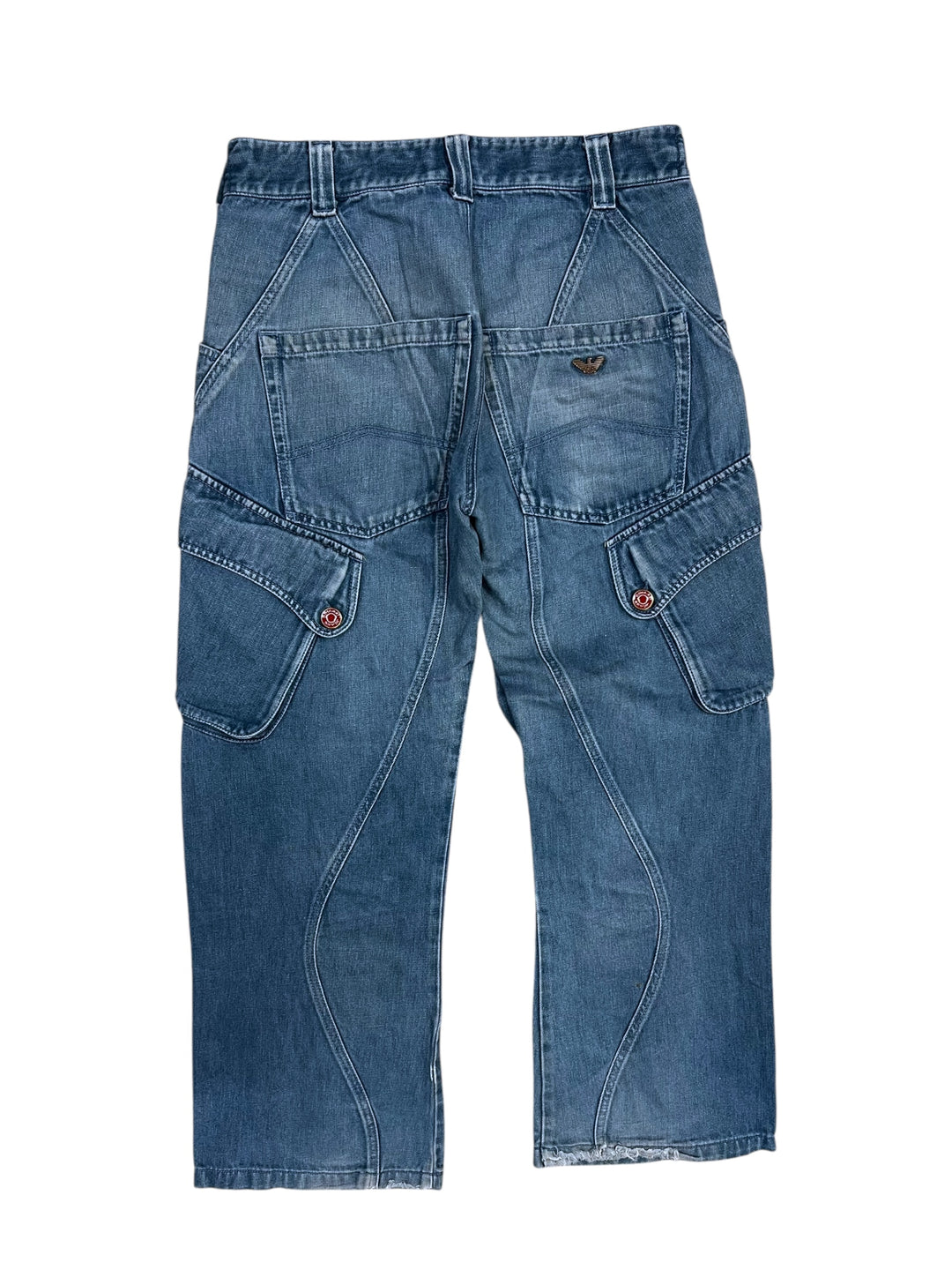 Rare 2000s Armani Jeans Hemp Inside Collection Cargo Denim Pants Medium