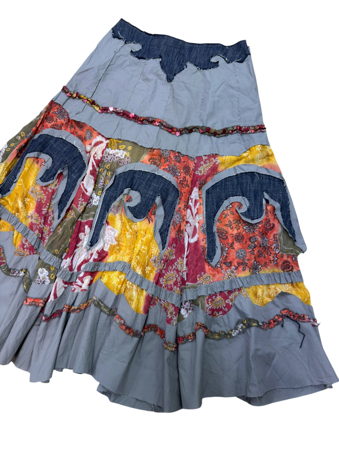 Rinascimento Linea Misquì patchwork denim panel skirt