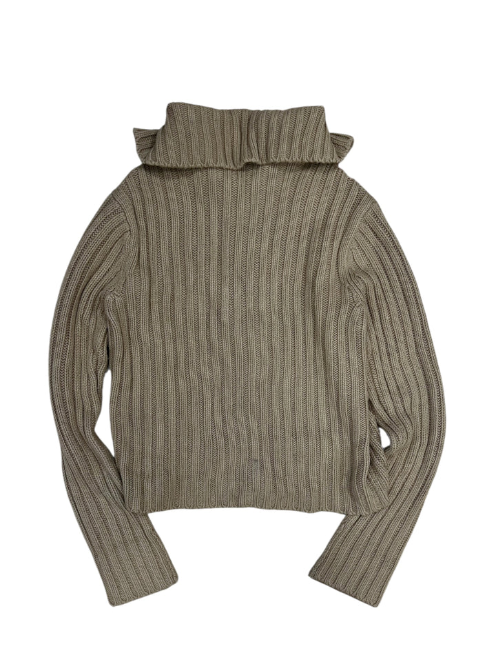 2000s Ribbed Knit Zip-Up Cardigan Medium