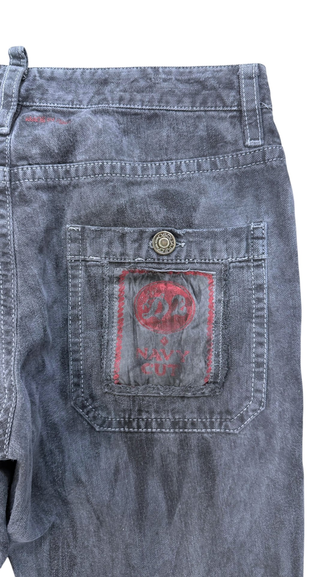 Dsquared2 vintage dark wash button fly jeans – made in Italy