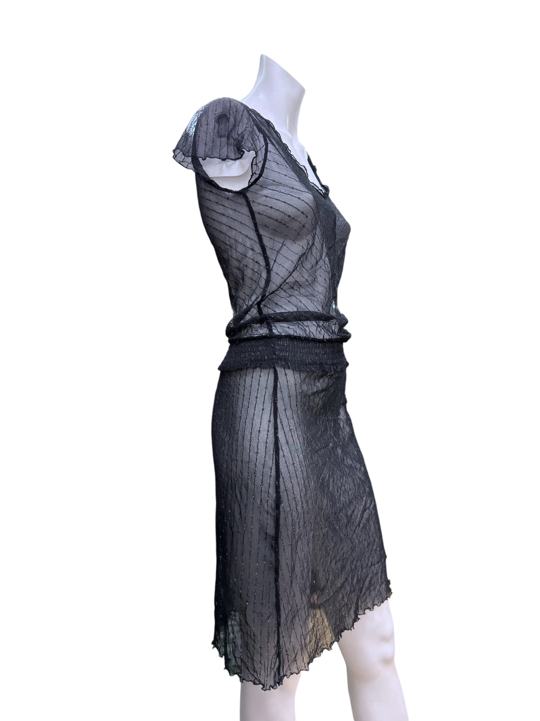 Vintage sheer black mesh dress