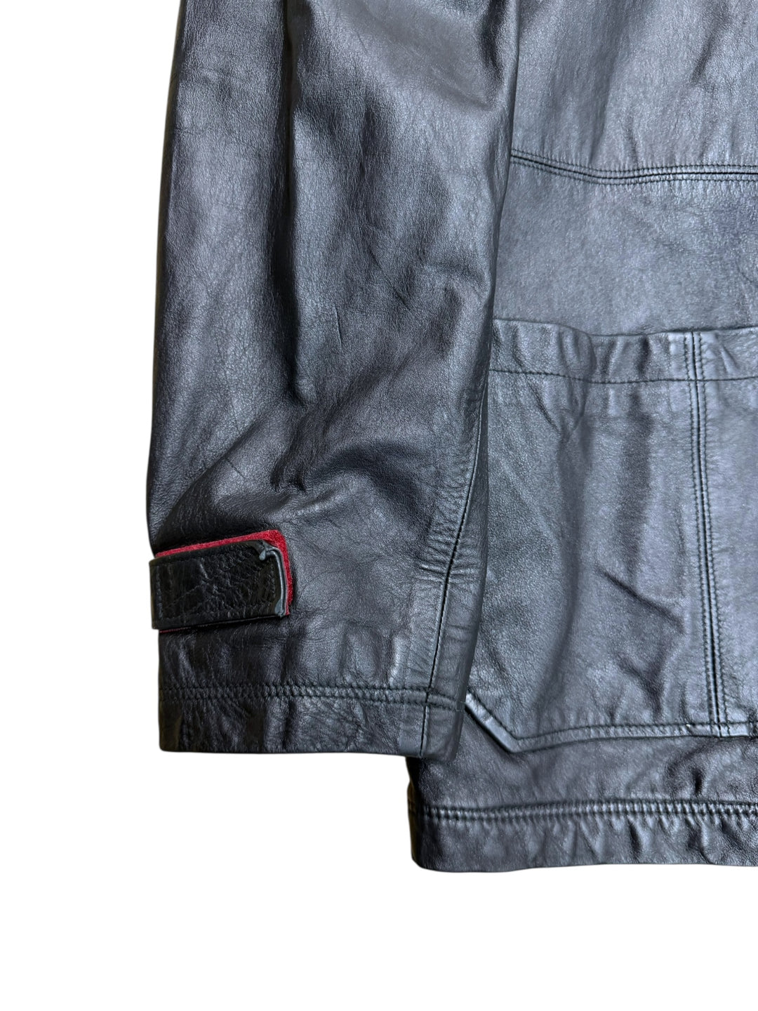 Versace Jeans Couture ‘Biker Utility’ black leather jacket men’s large