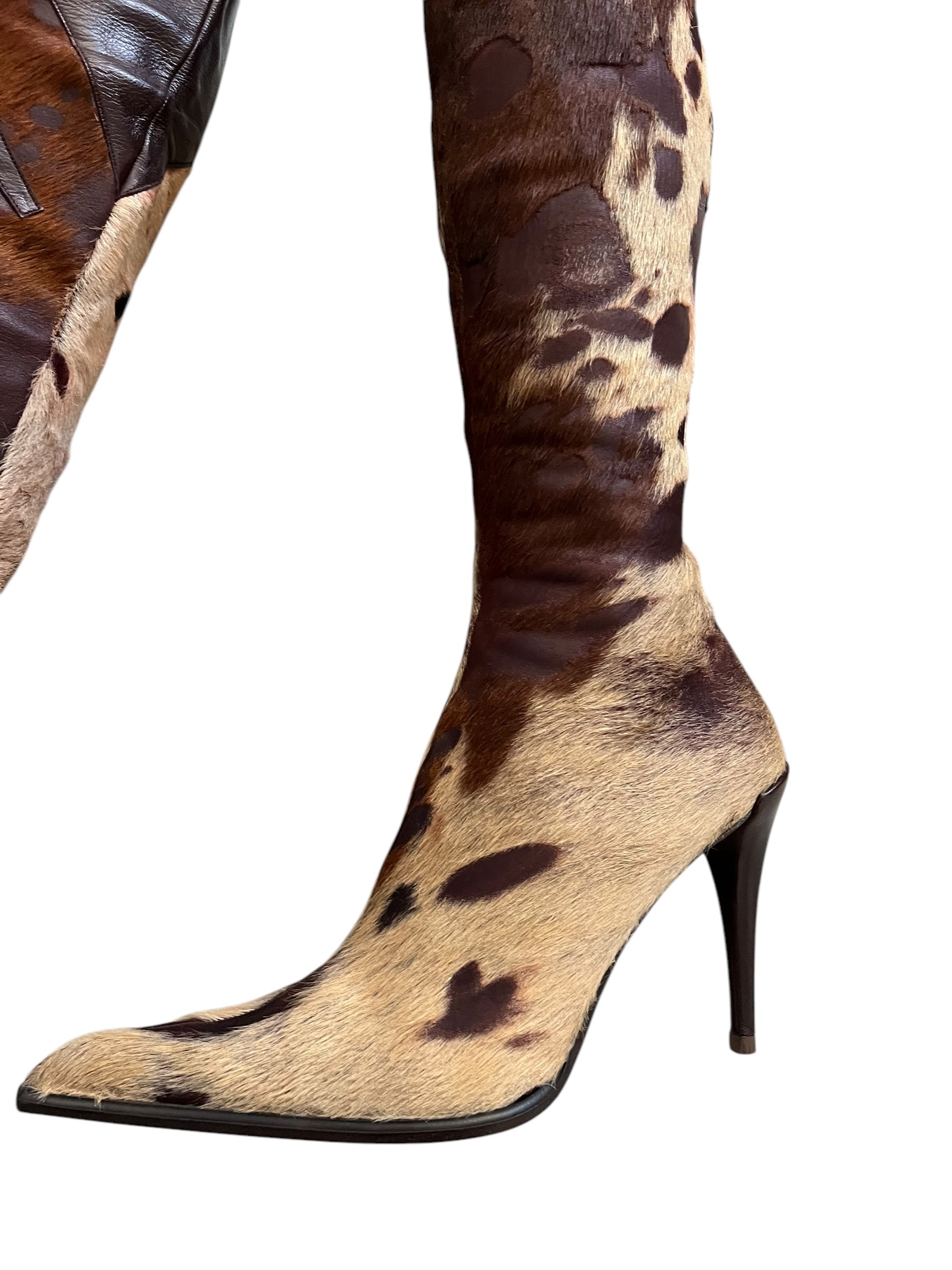Pura Lopez vintage wild flame leather heeled boots size41 – Rats
