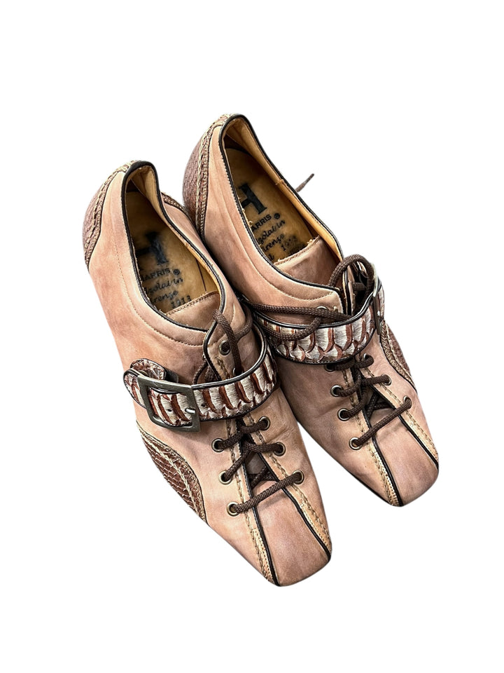 Harris Italian Leather Buckle & Lace-Up Shoes Size eu42