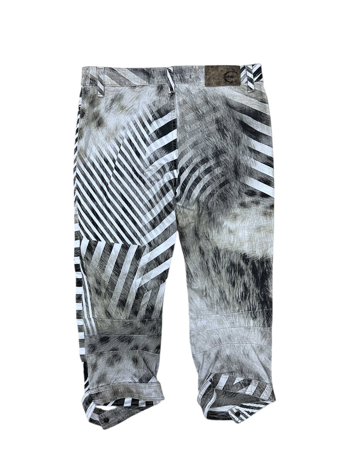 Just Cavalli Graphic Animal Stripe Cropped Pants Extra Small eu32