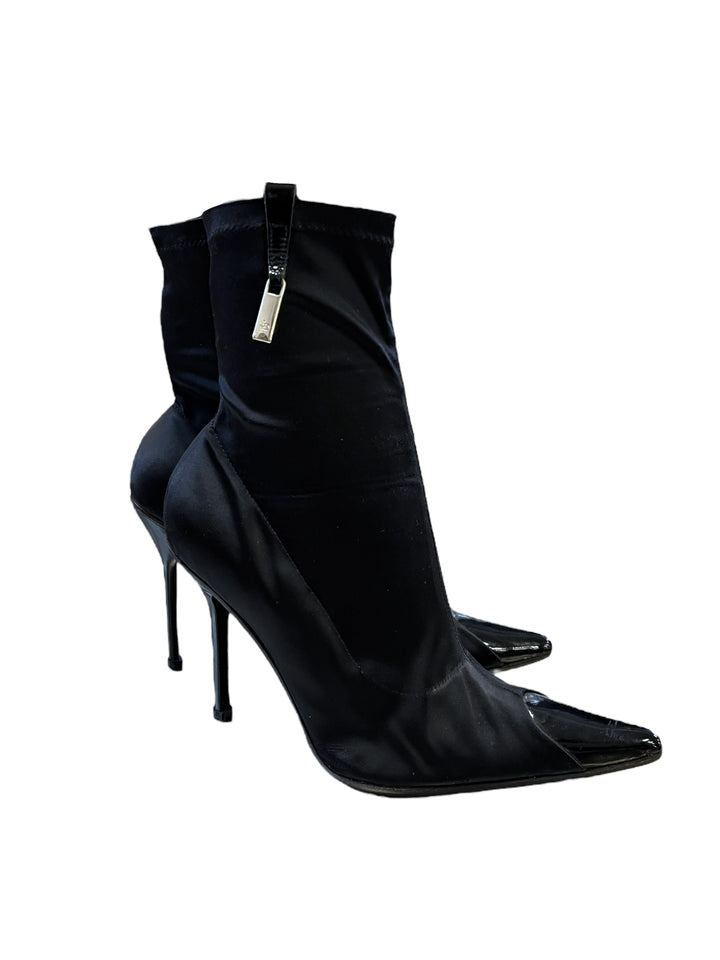 Roccobarocco y2k Black Stiletto Ankle Boots Size 39