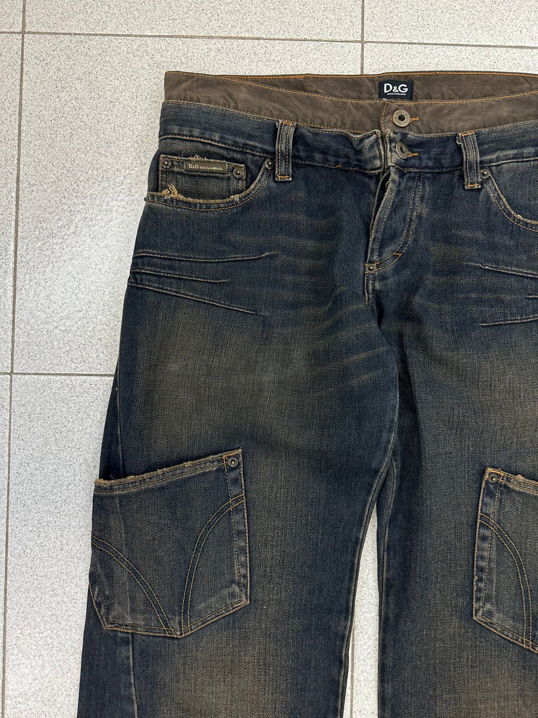 Dolce&Gabbana AW2003 cargo pocket straight-leg jeans