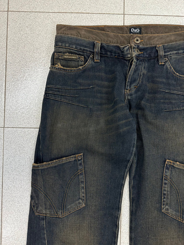 Dolce&Gabbana AW2003 cargo pocket straight-leg jeans