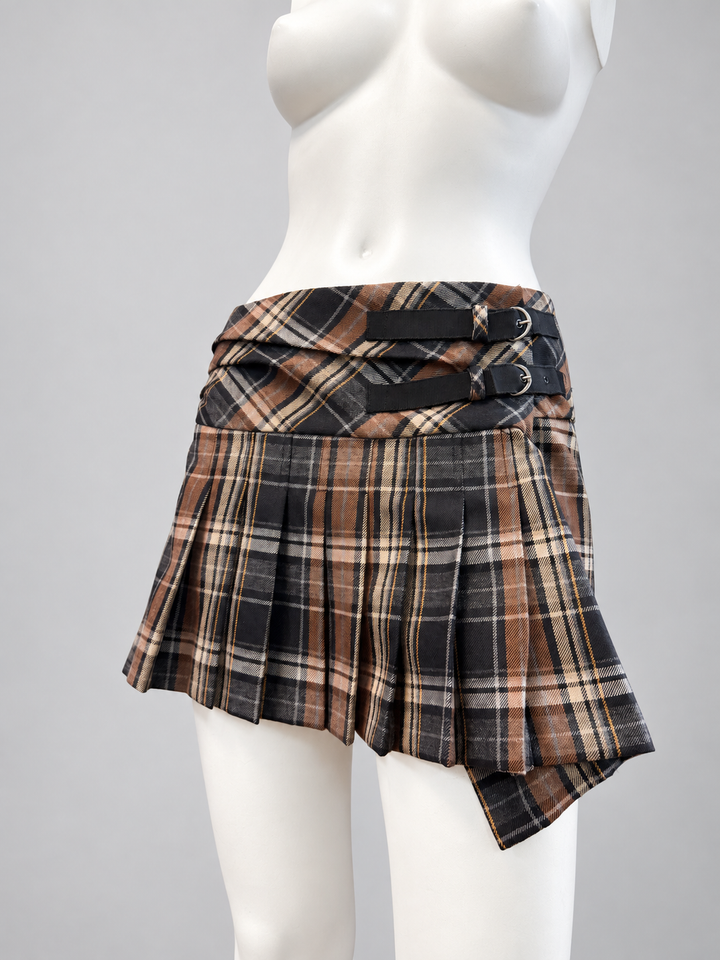 Pinko plaid pleated mini skirt