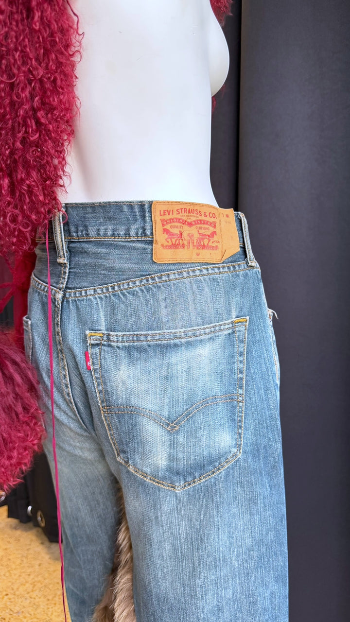 Levi’s reworked fur split maxi jeans men’s large