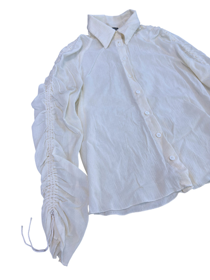 Armani Jeans vintage ruched sleeve shirt