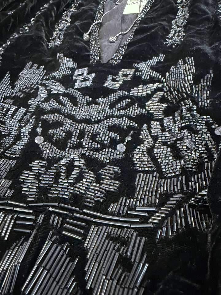 Jean Paul Gaultier Femme FW2006 deadstock beaded velvet blouse