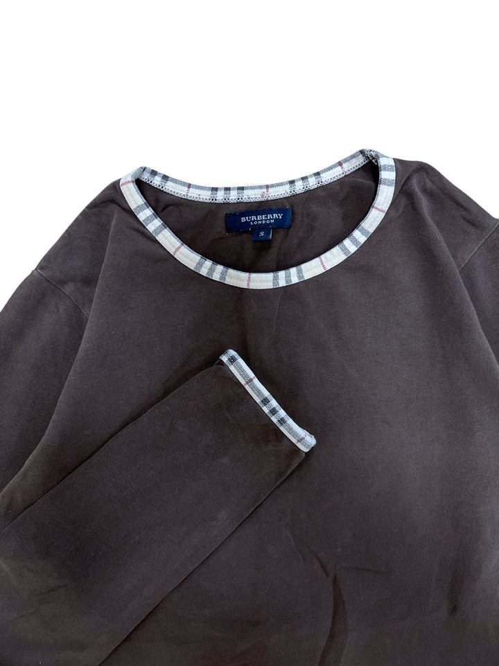 Burberry vintage brown long sleeve top women’s small