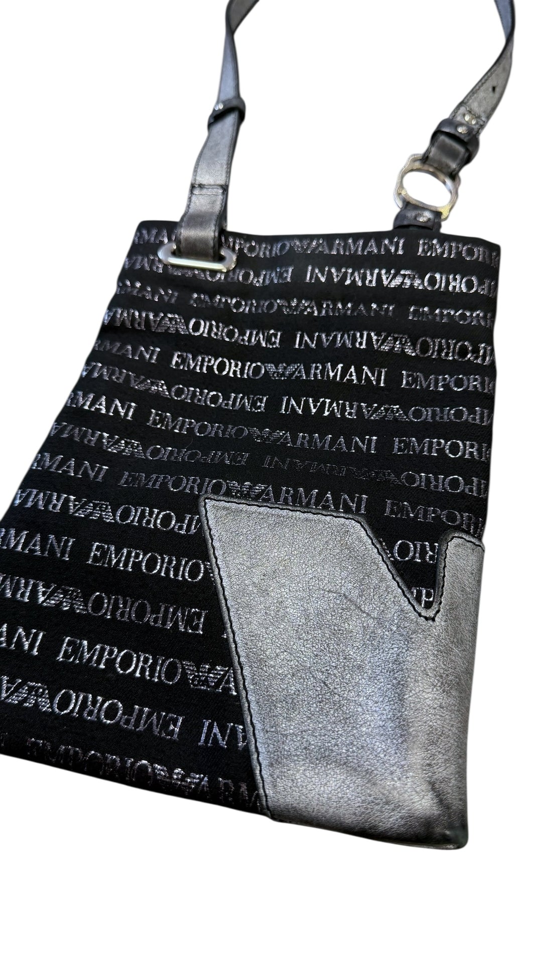 Emporio Armani Textile Black Logo Messenger