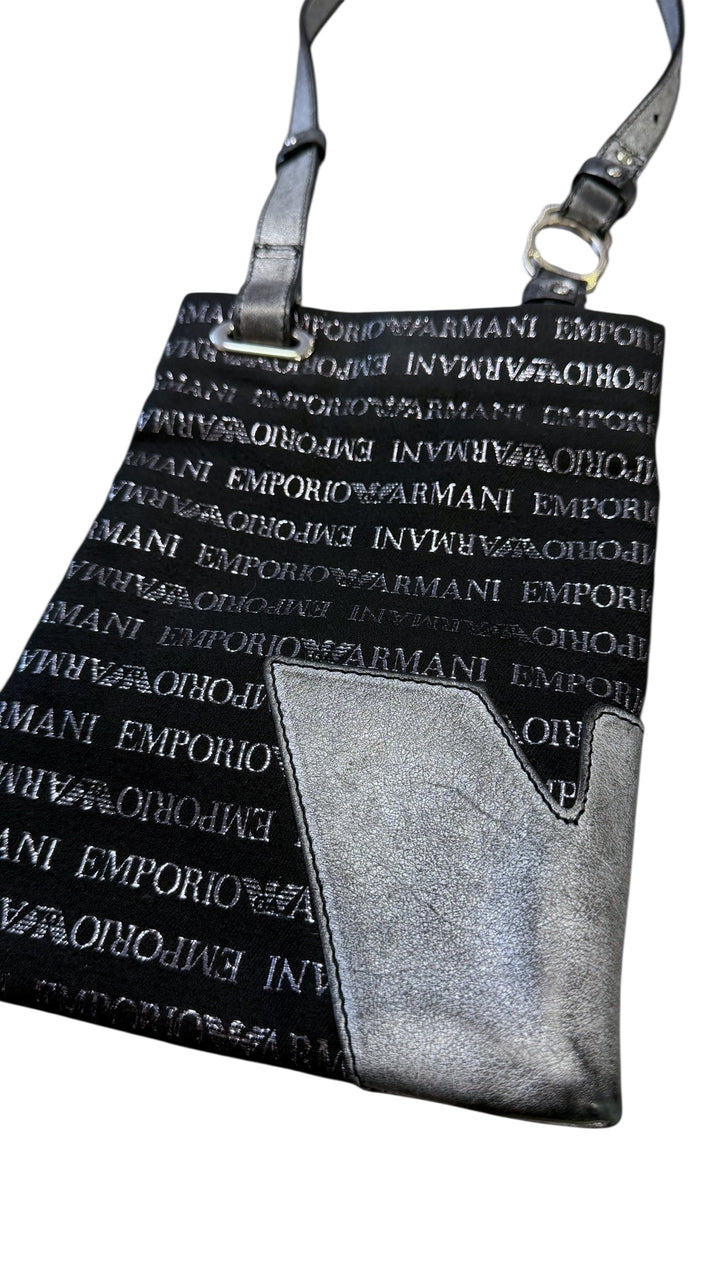 Emporio Armani Textile Black Logo Messenger