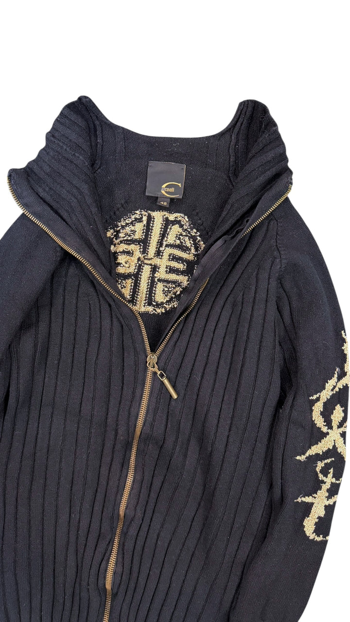 Just Cavalli vintage ribbed zip cardigan