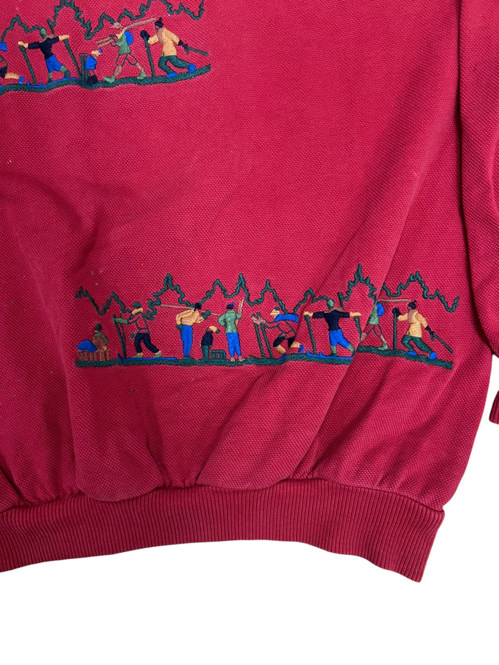 Chemise Lacoste 1980’s vintage embroidery ski sweatshirt women's small