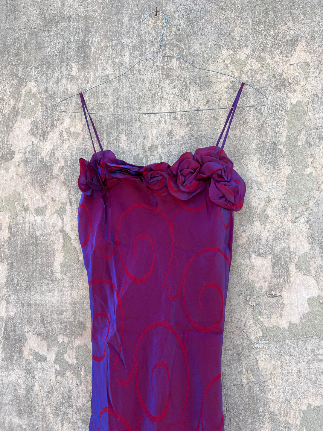 Vintage iridescent polyester purple dress Medium