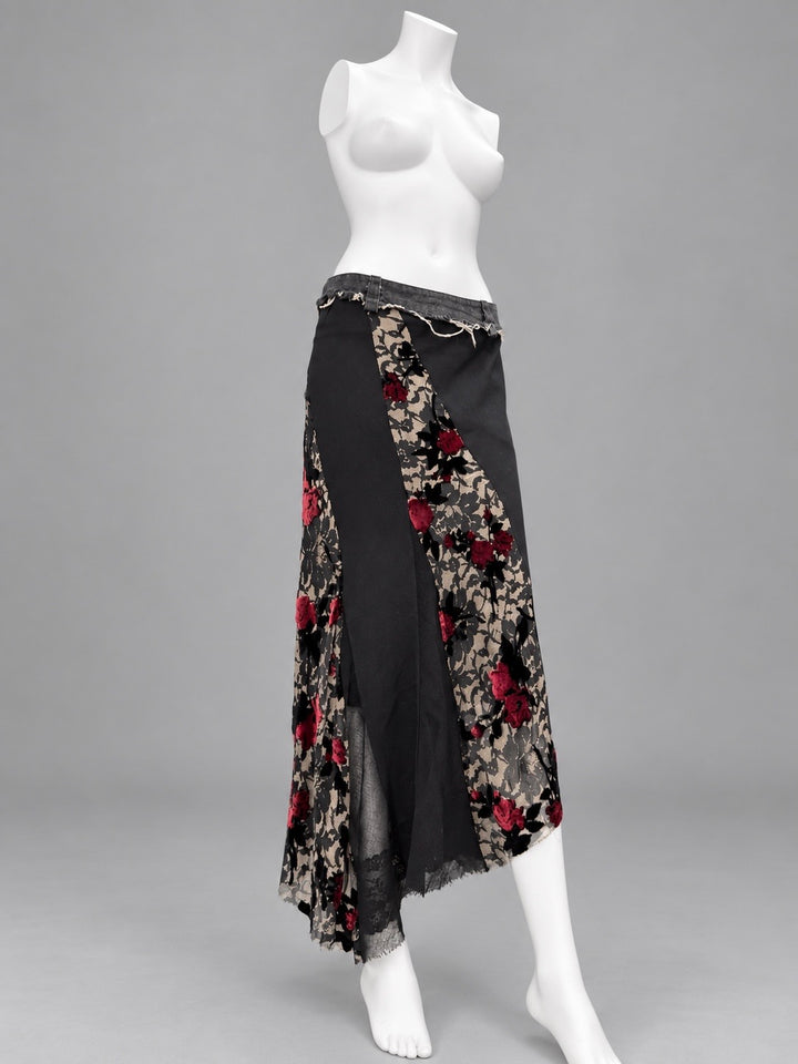 Annarita N floral lace appliqué maxi skirt