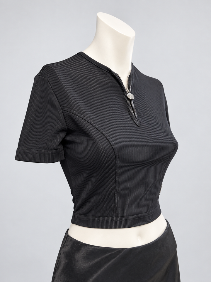 Versace Jeans Couture cropped zip top