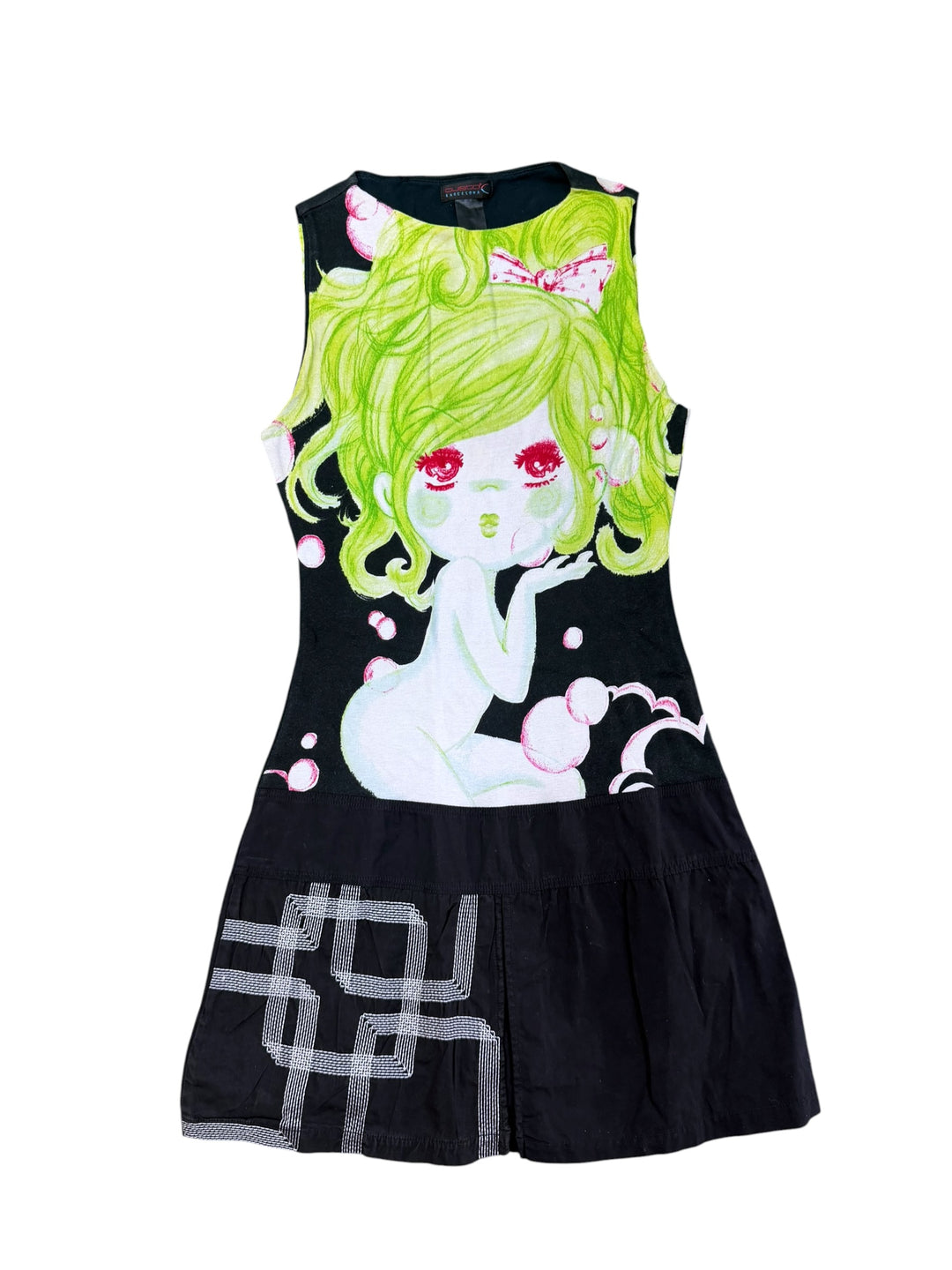 Custo Barcelona 2000s graphic girl mini dress small