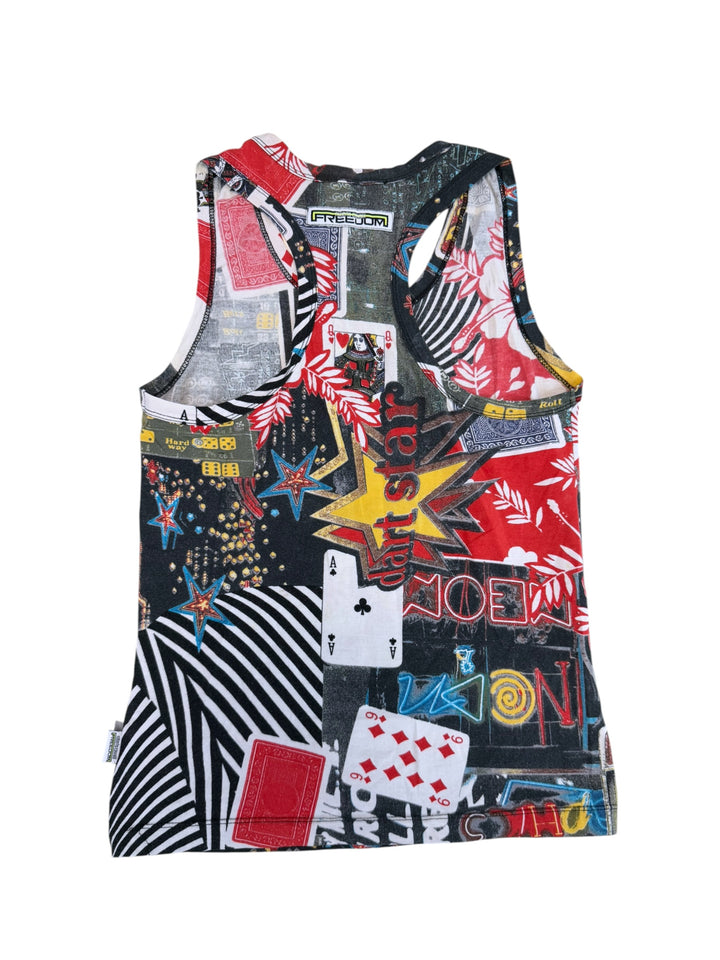 Roberto Cavalli Freedom casino print tank top