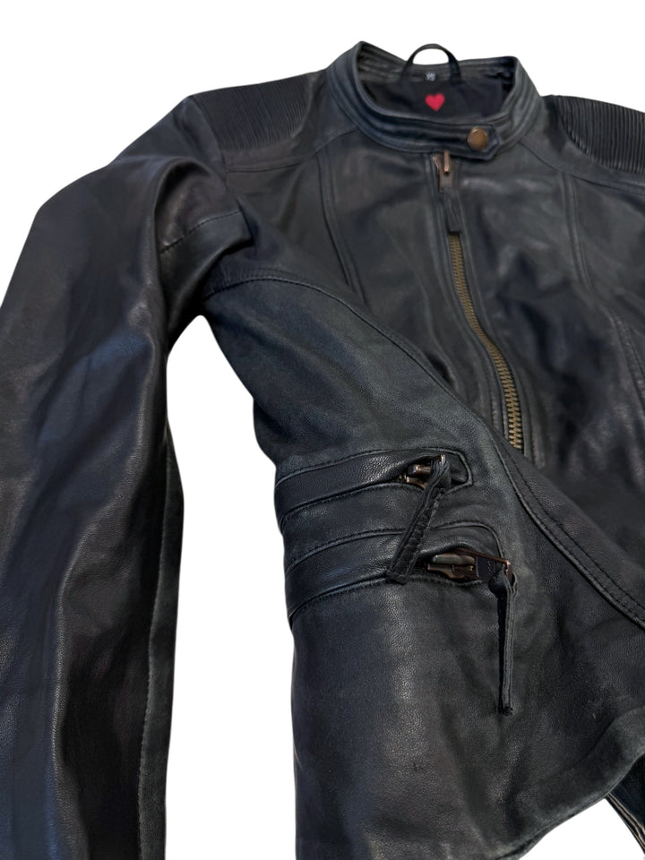 Mustang “Captiva” black leather biker jacket extra small